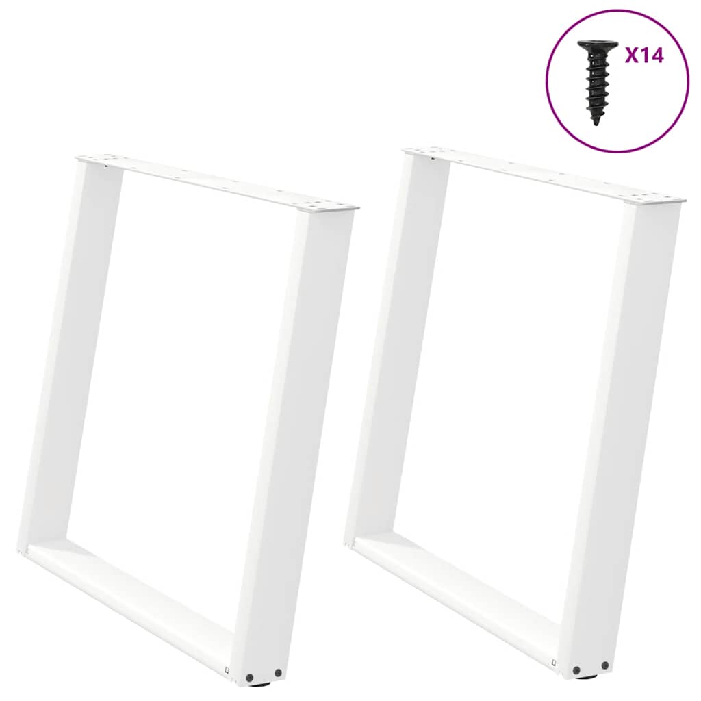 vidaXL Coffee table legs 2 pcs U-shaped 30x(30-31) cm steel black