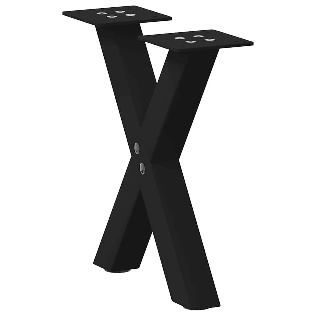 vidaXL Coffee Table Legs 2 pcs X-shaped 30x(30-31) cm steel black