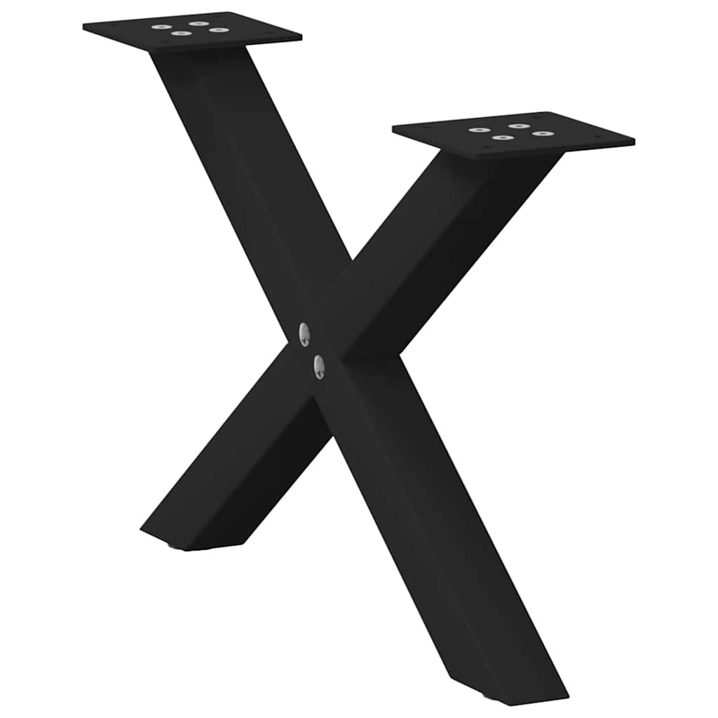 vidaXL Coffee Table Legs 2 pcs X-shaped 30x(30-31) cm steel black