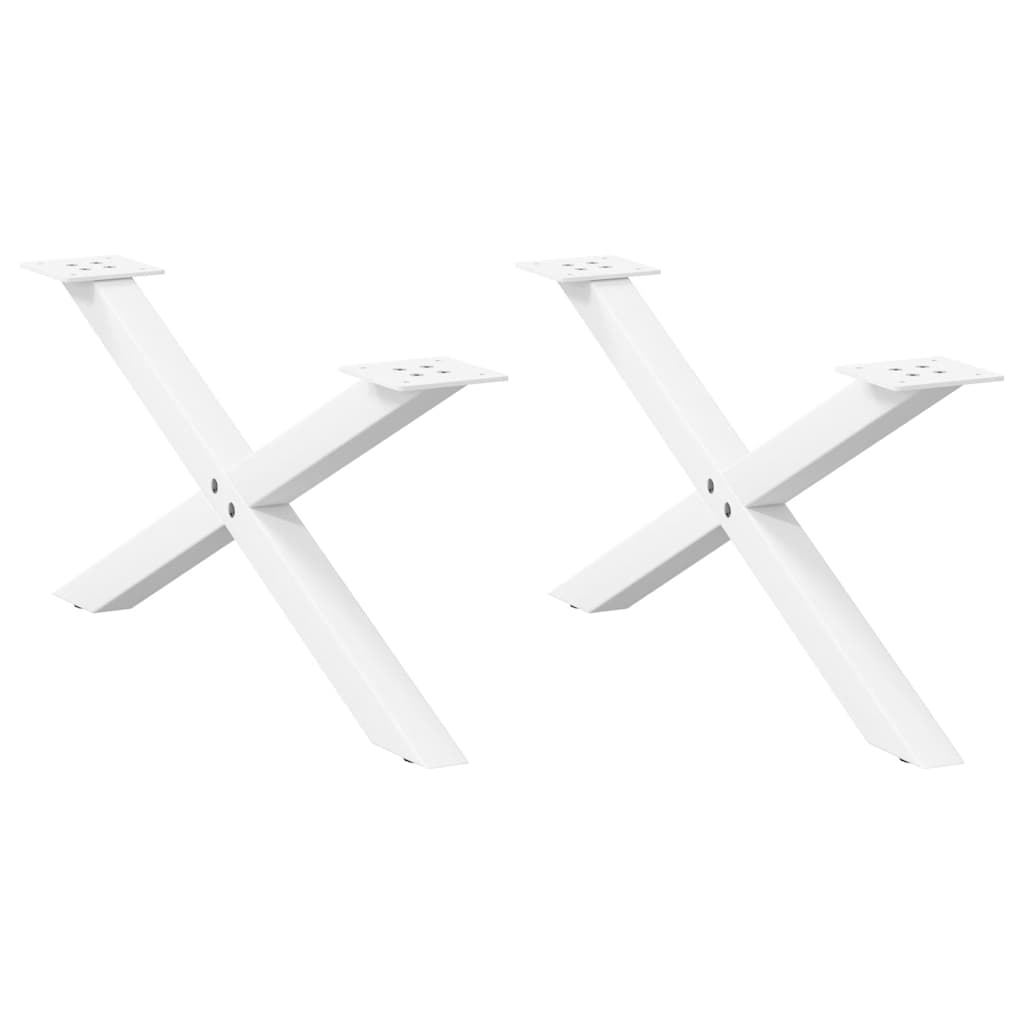 vidaXL Coffee Table Legs 2 pcs X-shaped 30x(30-31) cm steel black