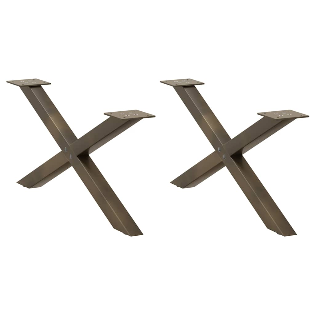 vidaXL Coffee Table Legs 2 pcs X-shaped 30x(30-31) cm steel black