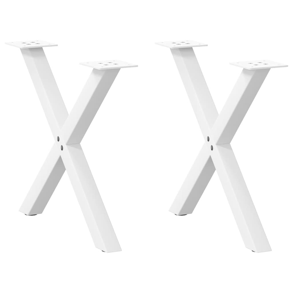 vidaXL Coffee Table Legs 2 pcs X-shaped 30x(30-31) cm steel black
