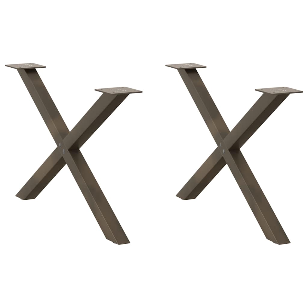 vidaXL Coffee Table Legs 2 pcs X-shaped 30x(30-31) cm steel black