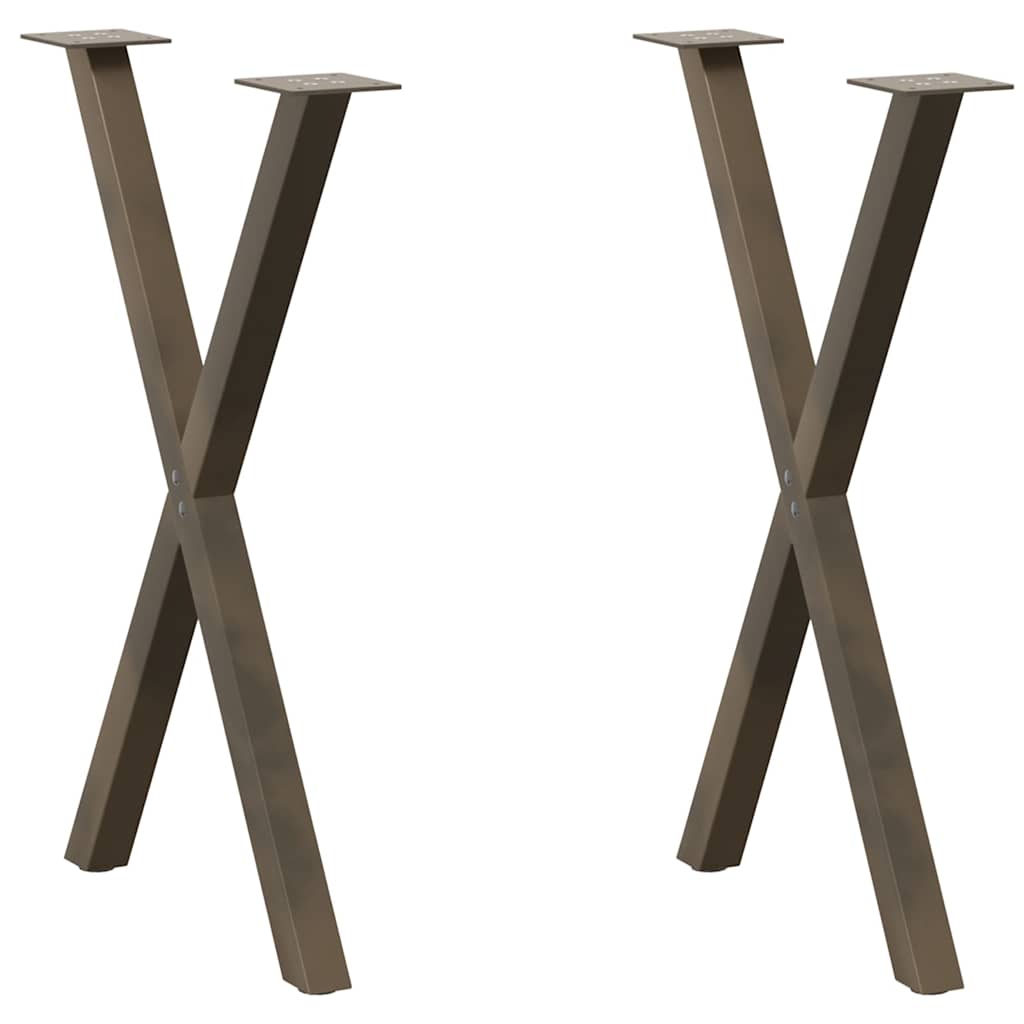 vidaXL Coffee Table Legs 2 pcs X-shaped 30x(30-31) cm steel black