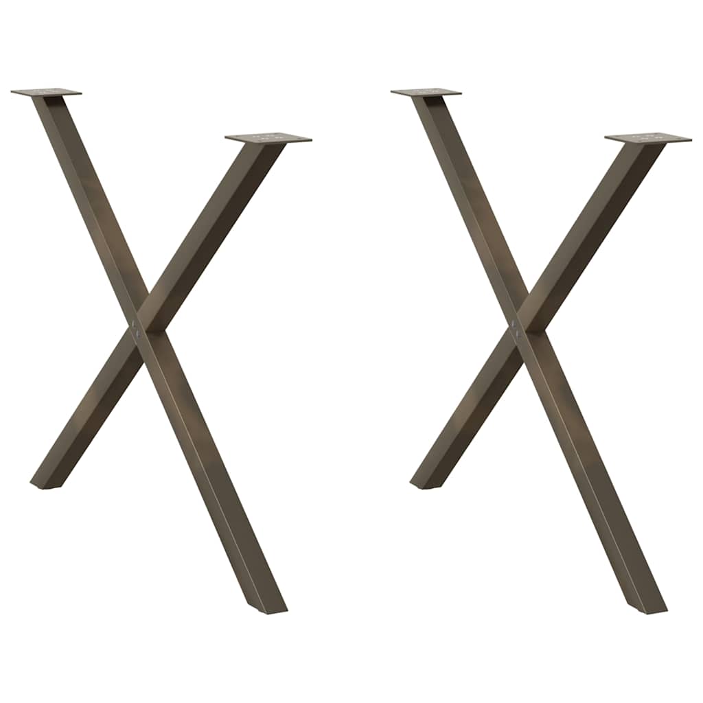 vidaXL Coffee Table Legs 2 pcs X-shaped 30x(30-31) cm steel black