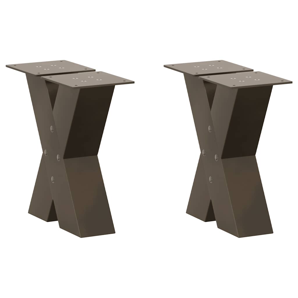 vidaXL Coffee Table Legs 2 pcs X-shaped 30x(30-31) cm steel black