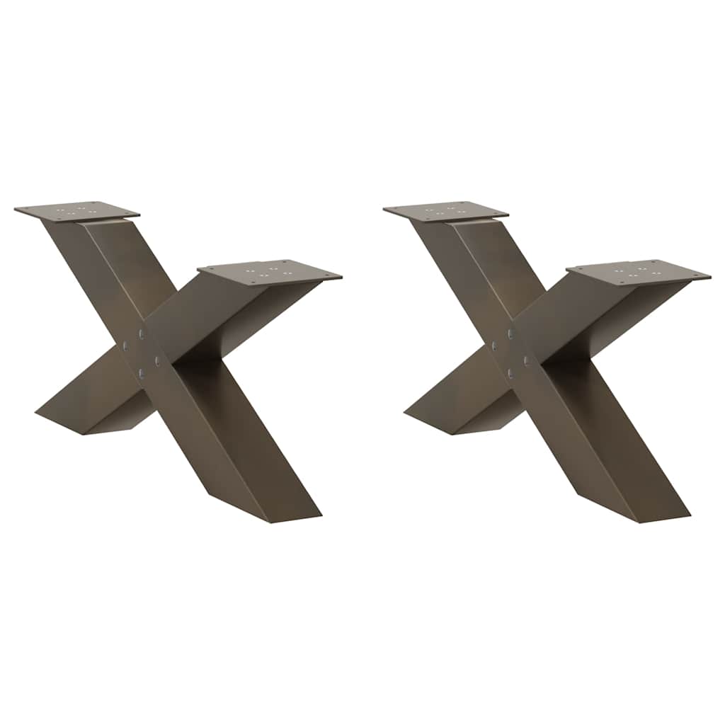vidaXL Coffee Table Legs 2 pcs X-shaped 30x(30-31) cm steel black