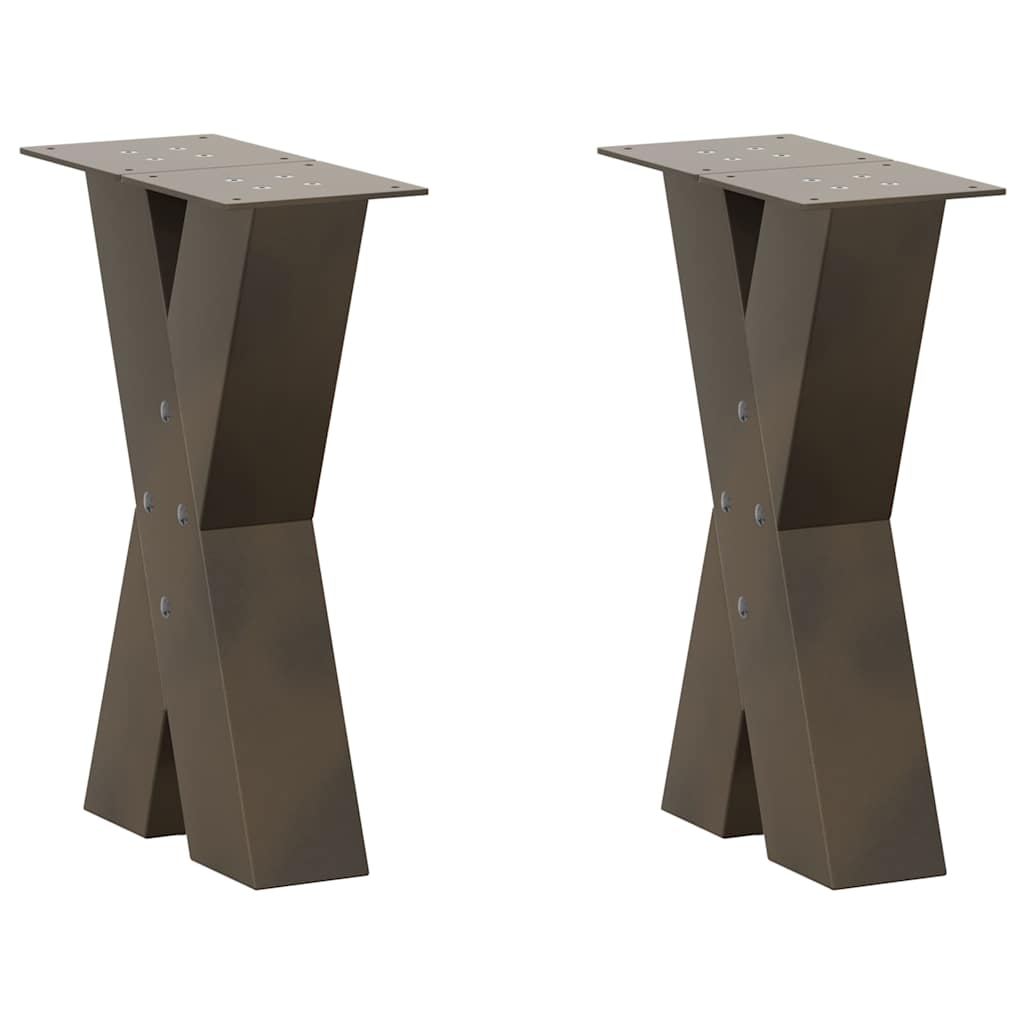 vidaXL Coffee Table Legs 2 pcs X-shaped 30x(30-31) cm steel black