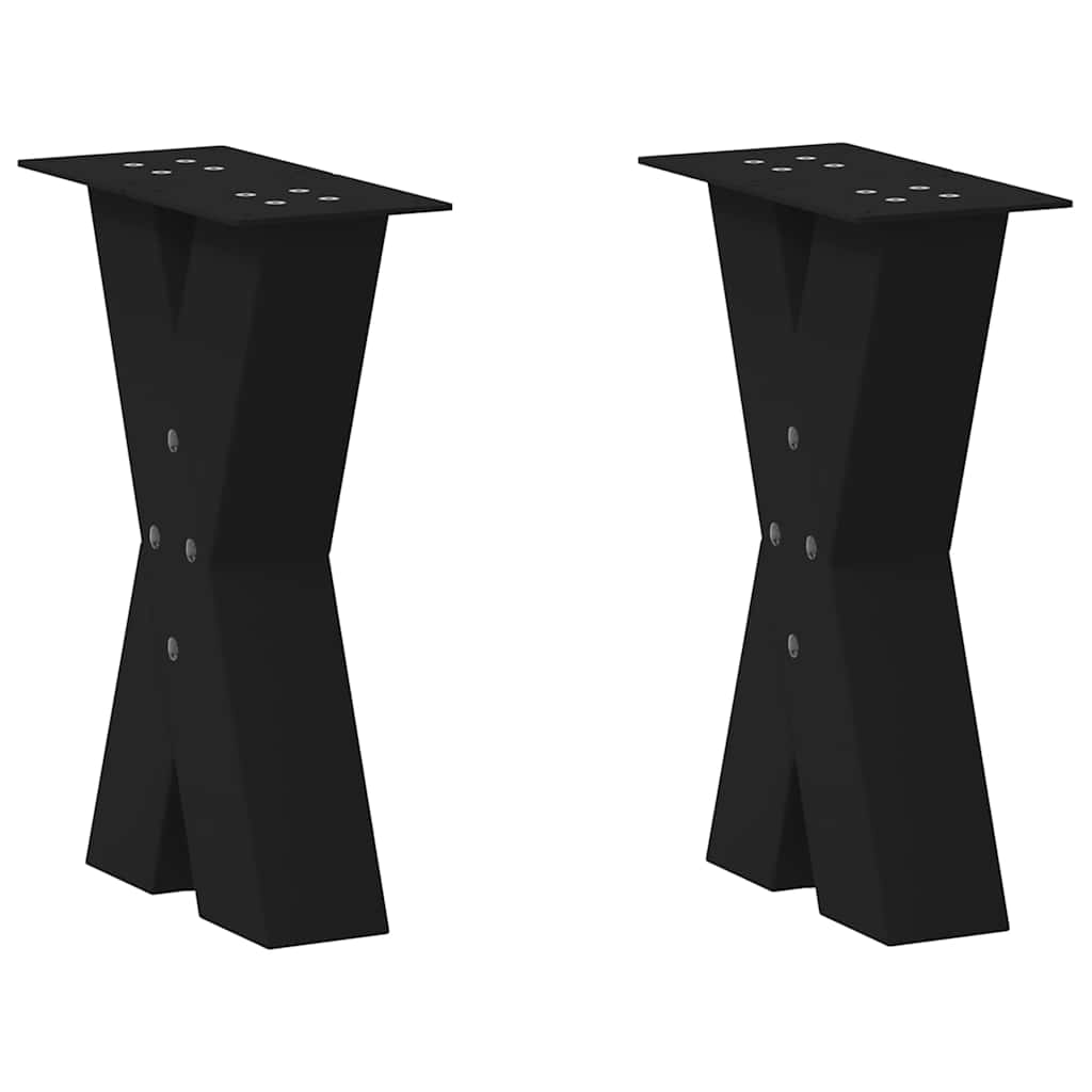 vidaXL Coffee Table Legs 2 pcs X-shaped 30x(30-31) cm steel black