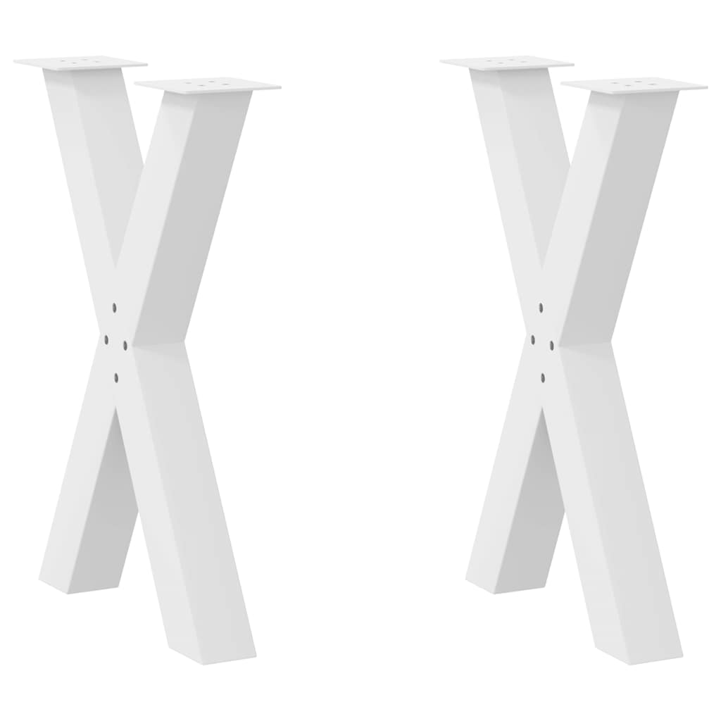 vidaXL Coffee Table Legs 2 pcs X-shaped 30x(30-31) cm steel black