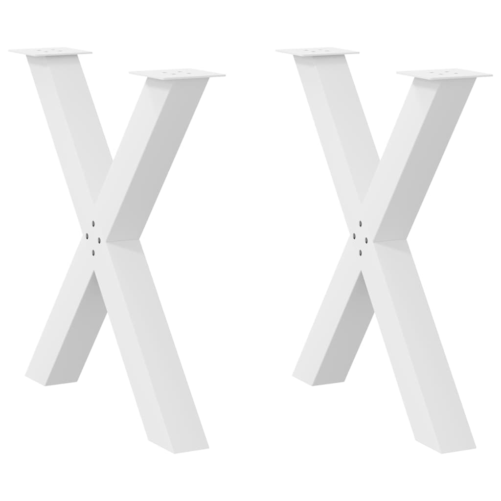 vidaXL Coffee Table Legs 2 pcs X-shaped 30x(30-31) cm steel black