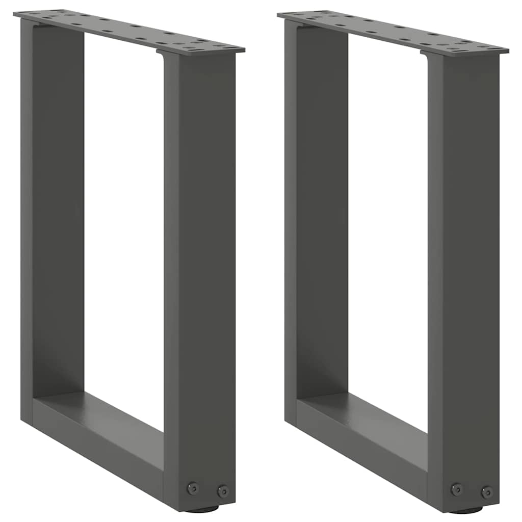 vidaXL Salontafelpoten 2 st U-vormig 30x(30-31) cm staal zwart