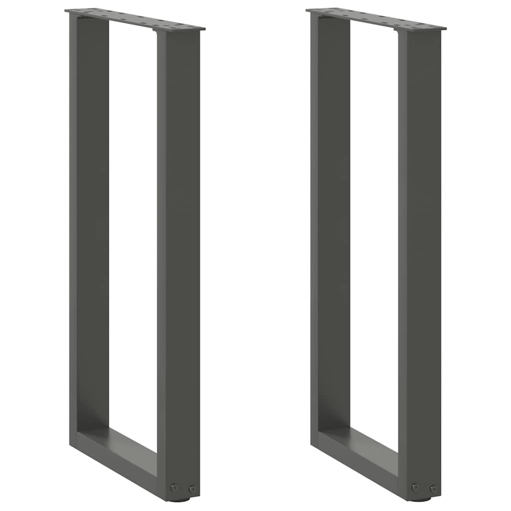vidaXL Salontafelpoten 2 st U-vormig 30x(30-31) cm staal zwart