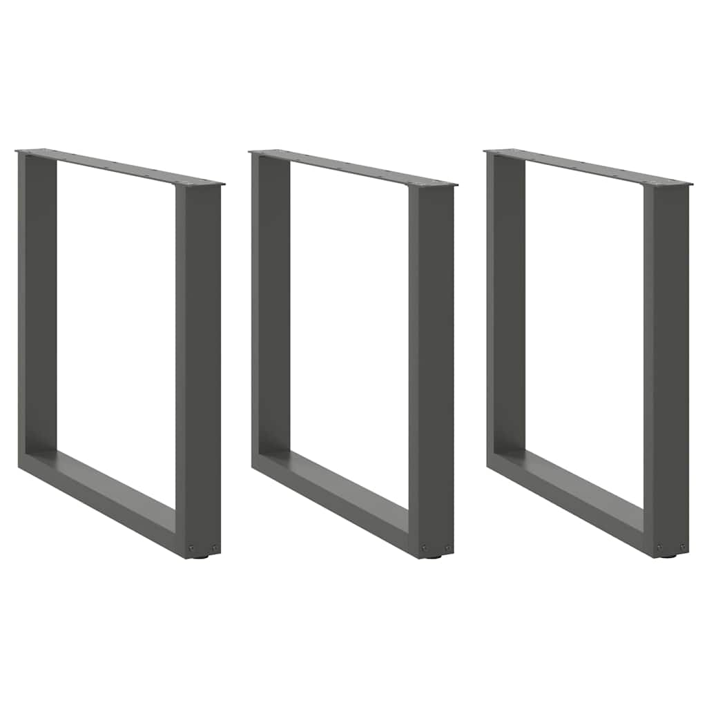 vidaXL Salontafelpoten 2 st U-vormig 30x(30-31) cm staal zwart