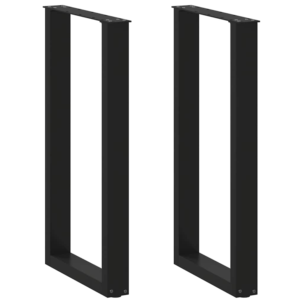 vidaXL Salontafelpoten 2 st U-vormig 30x(30-31) cm staal zwart