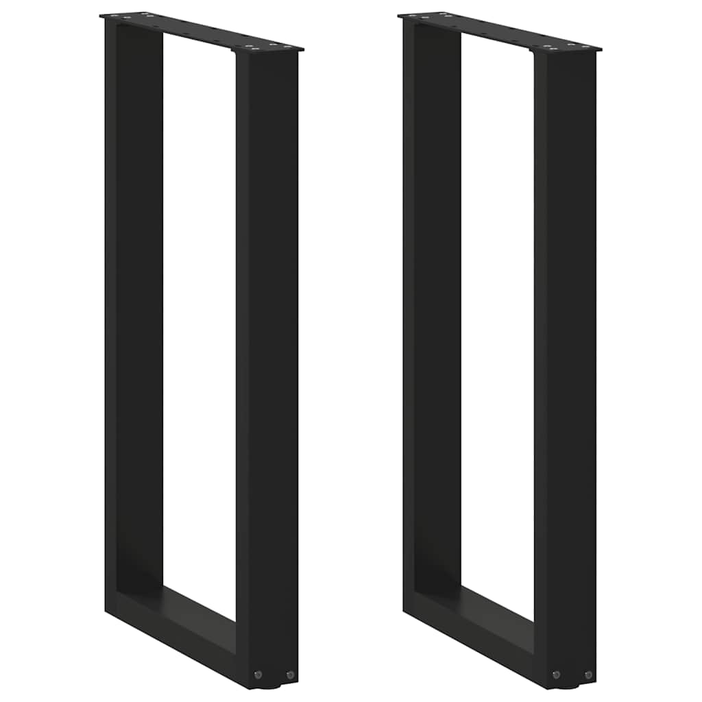 vidaXL Salontafelpoten 2 st U-vormig 30x(30-31) cm staal zwart