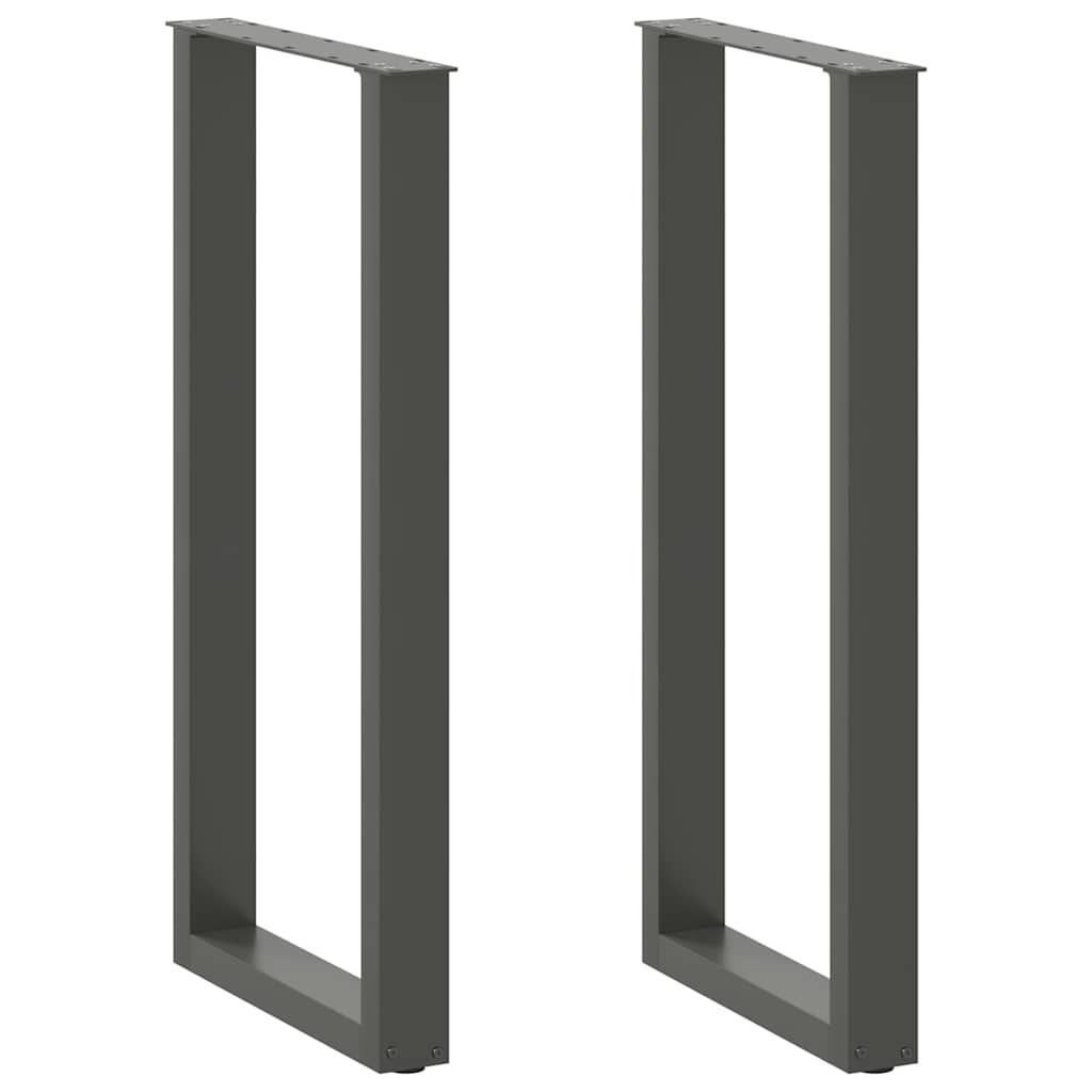 vidaXL Salontafelpoten 2 st U-vormig 30x(30-31) cm staal zwart