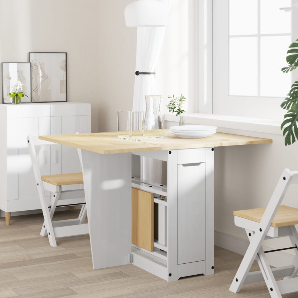 vidaXL Eettafel Corona inklapbaar massief grenenhout wasbruin