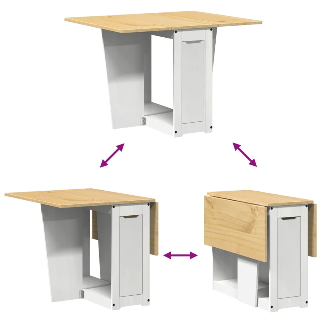 vidaXL Eettafel Corona inklapbaar massief grenenhout wasbruin