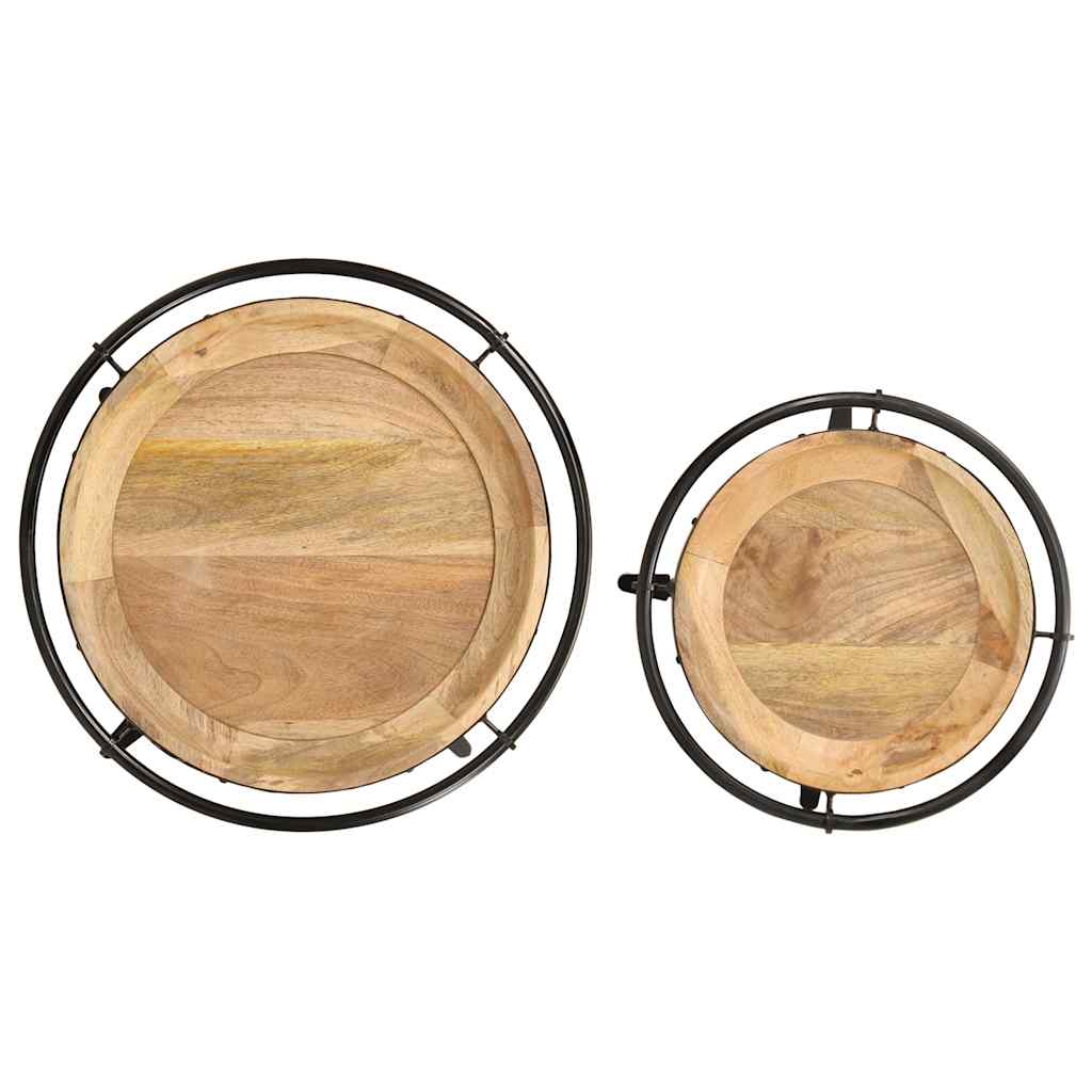 vidaXL 2-piece Side Table Set Solid Mango Wood