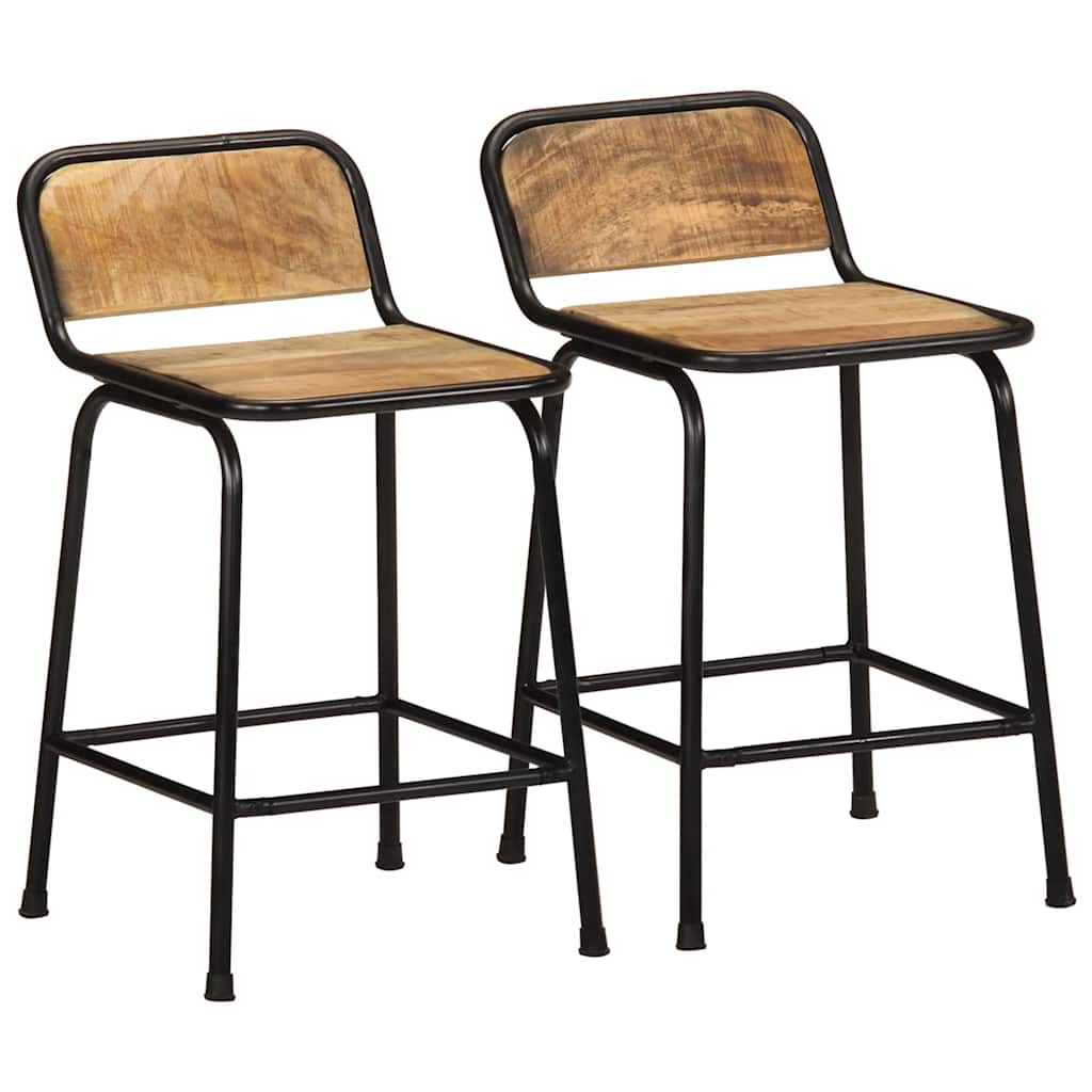 vidaXL Barstoelen 2 st massief mangohout