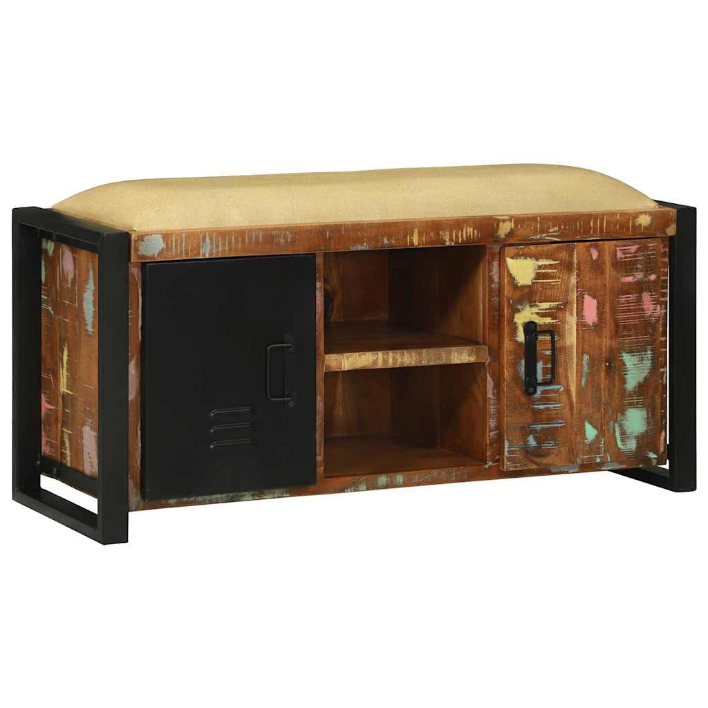 vidaXL Bank Kast Bruin 100 x 35 x 50 cm Massief mangohout
