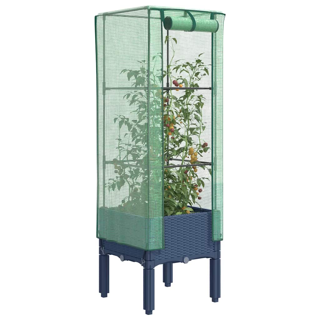 vidaXL Plantenbak verhoogd met kashoes 40x40x140 cm rattanlook