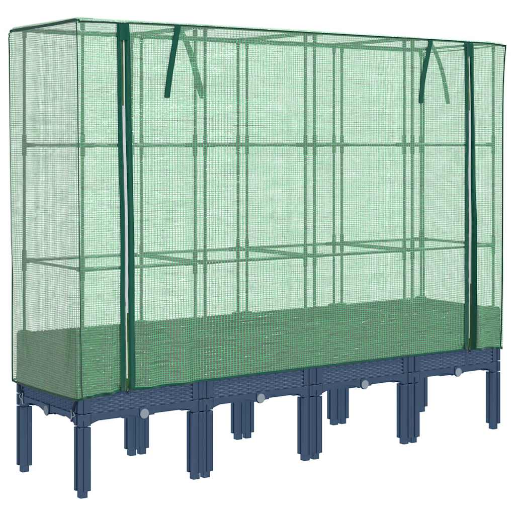vidaXL Plantenbak verhoogd met kashoes 40x40x140 cm rattanlook
