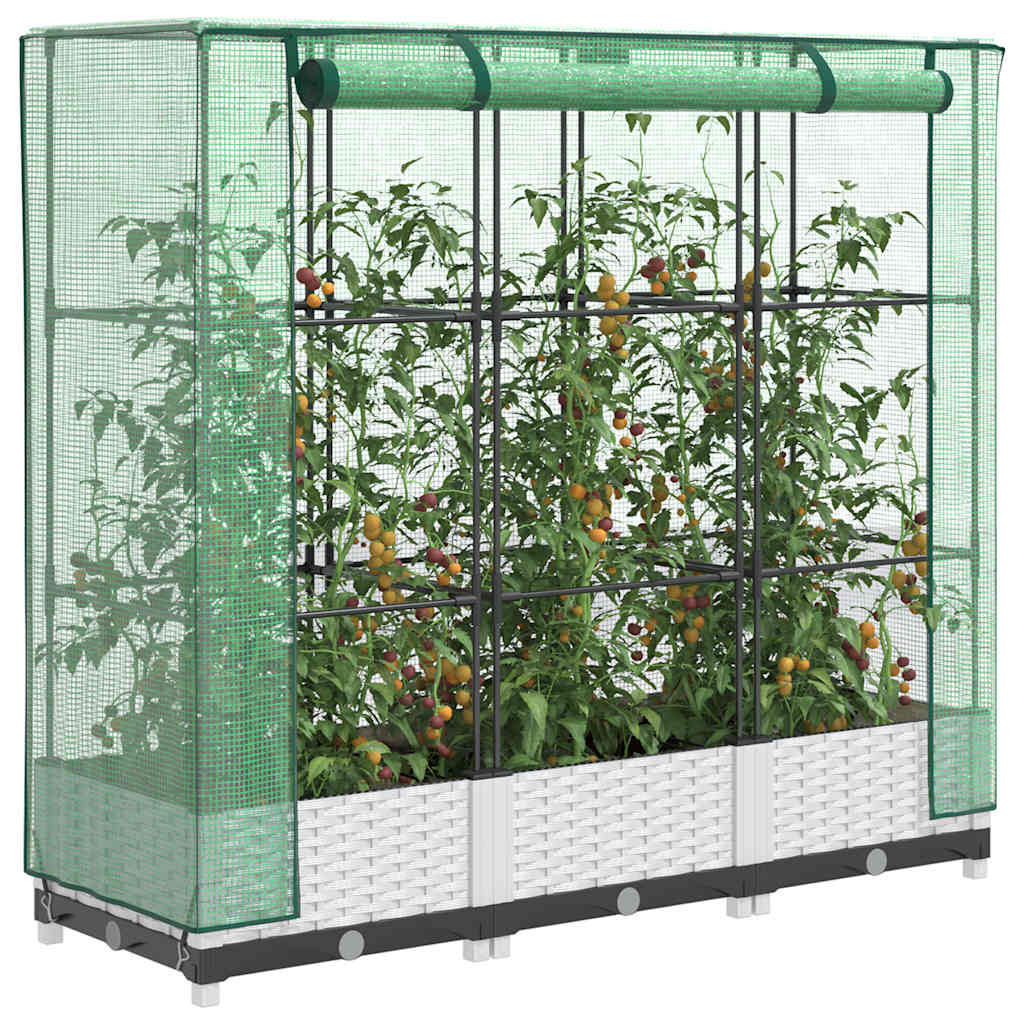 vidaXL Plantenbak verhoogd met kashoes 40x40x123 cm rattanlook