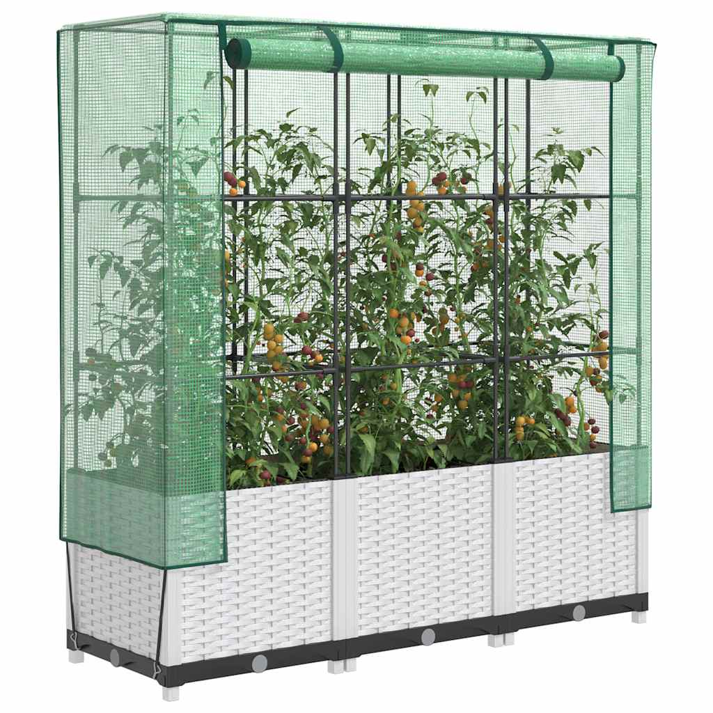 vidaXL Plantenbak verhoogd met kashoes 40x40x123 cm rattanlook