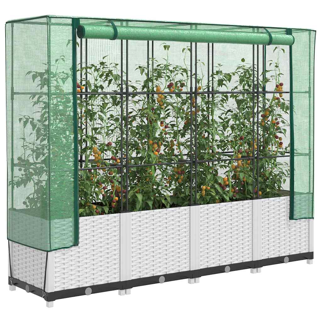 vidaXL Plantenbak verhoogd met kashoes 40x40x123 cm rattanlook