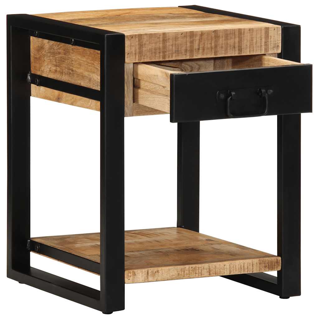 vidaXL Bijzettafel 40x40x50 cm massief ruw mangohout