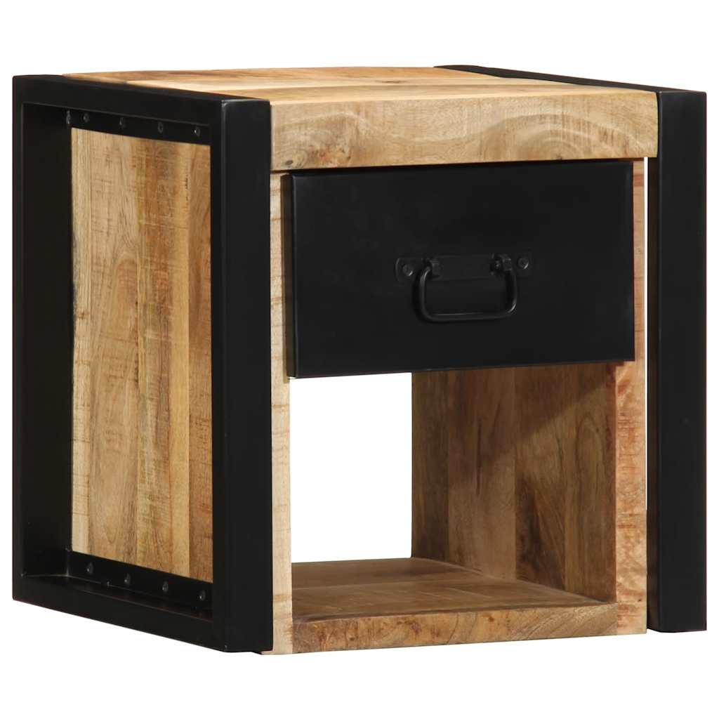 vidaXL Nachtkastje 40x35x40 cm massief ruw mangohout