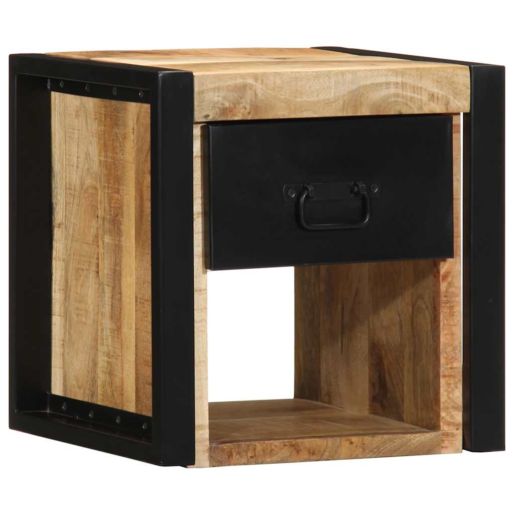 vidaXL Nachtkastje 40x35x40 cm massief ruw mangohout