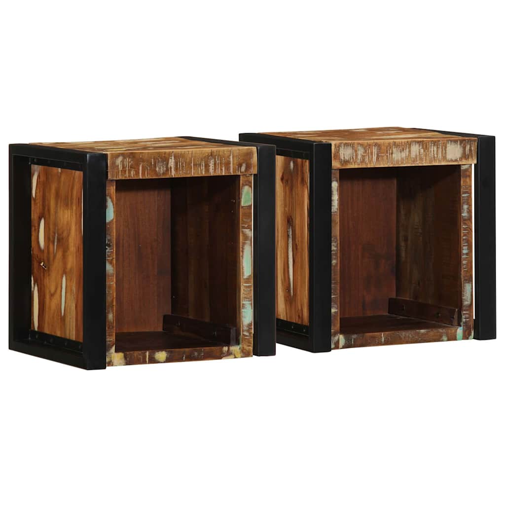 vidaXL Bedside Cabinets 2 pcs 40x35x40 cm Solid Rough Mango Wood