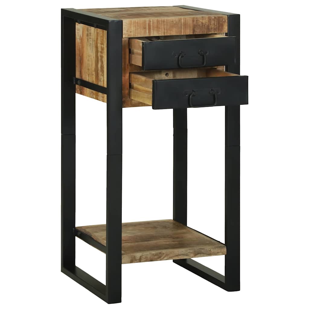 vidaXL Bijzettafel met lade Bruin 40 x 40 x 80 cm Massief Mango Hout