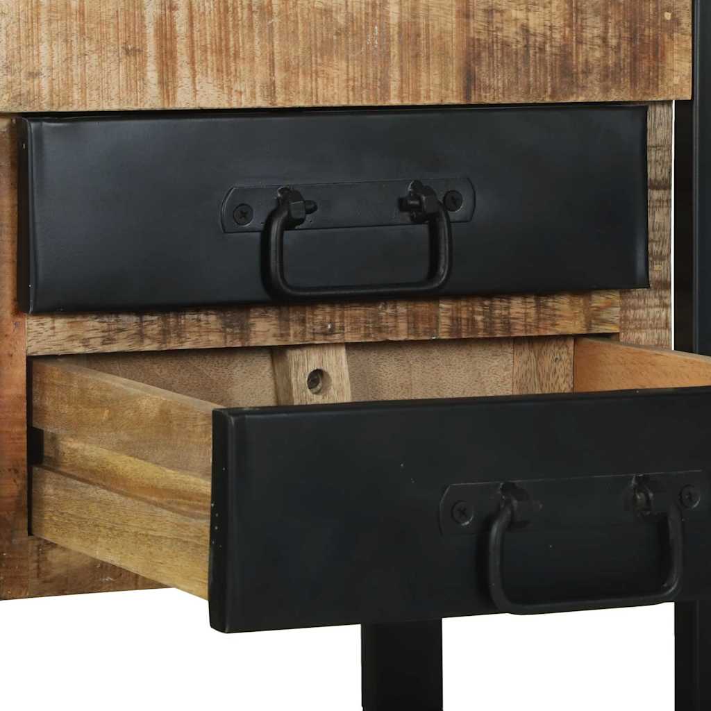 vidaXL Bijzettafel met lade Bruin 40 x 40 x 80 cm Massief Mango Hout