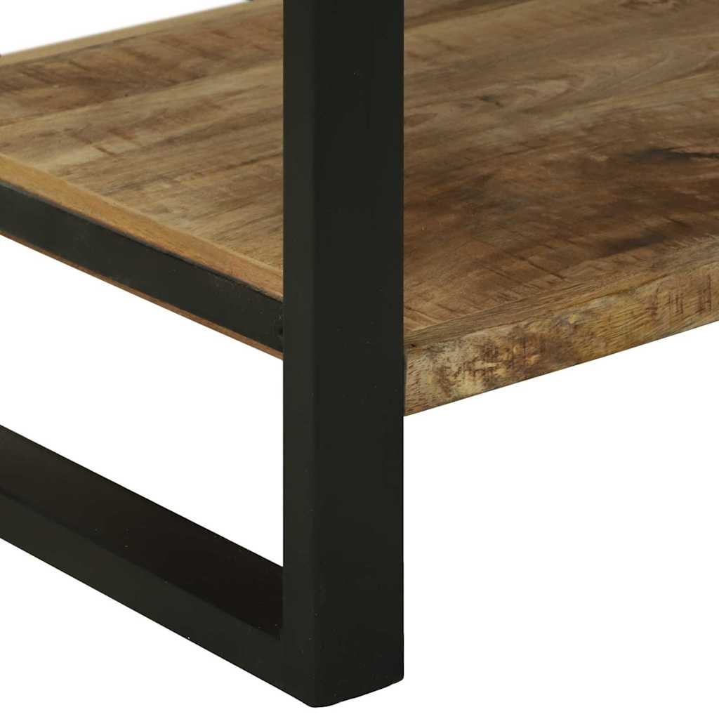 vidaXL Keukenrek Bruin en Zwart 80 x 40 x 160 cm Massief Mango Hout