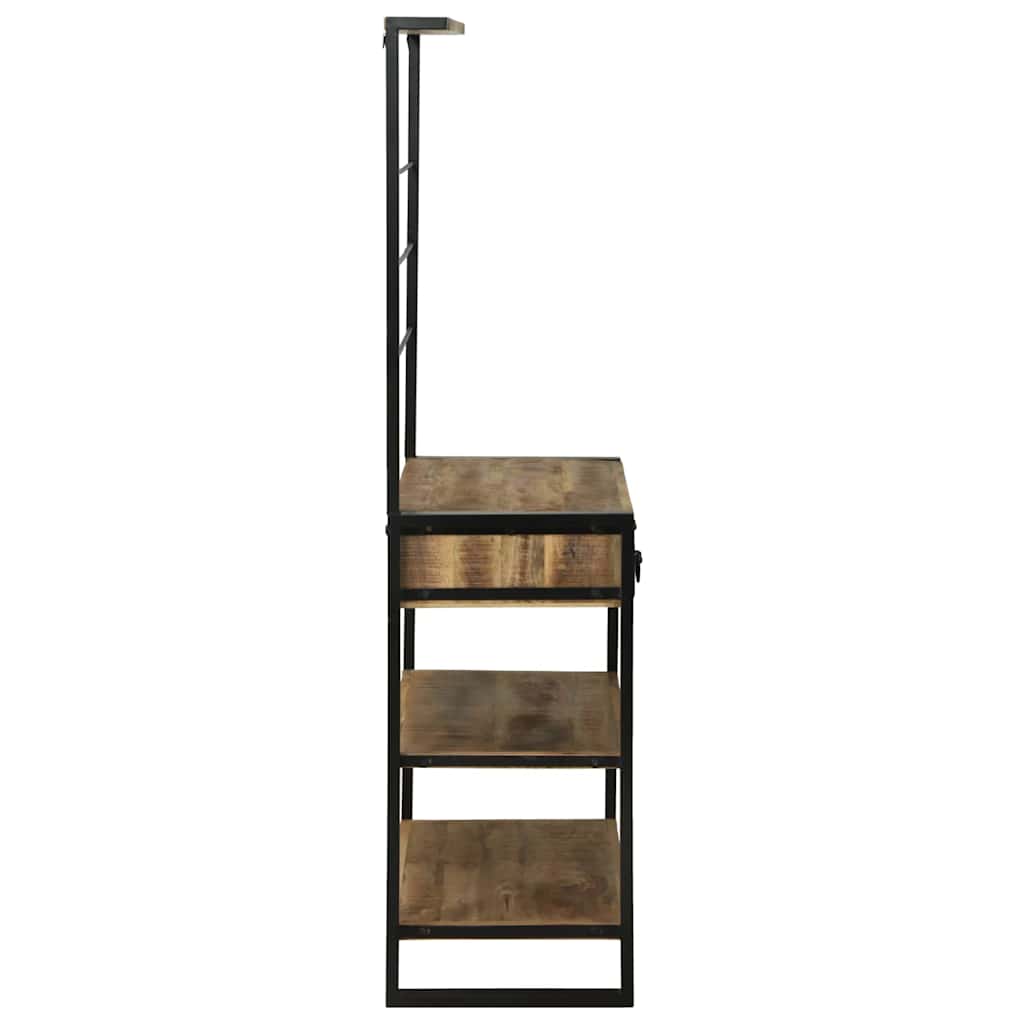 vidaXL Keukenrek Bruin en Zwart 80 x 40 x 160 cm Massief Mango Hout