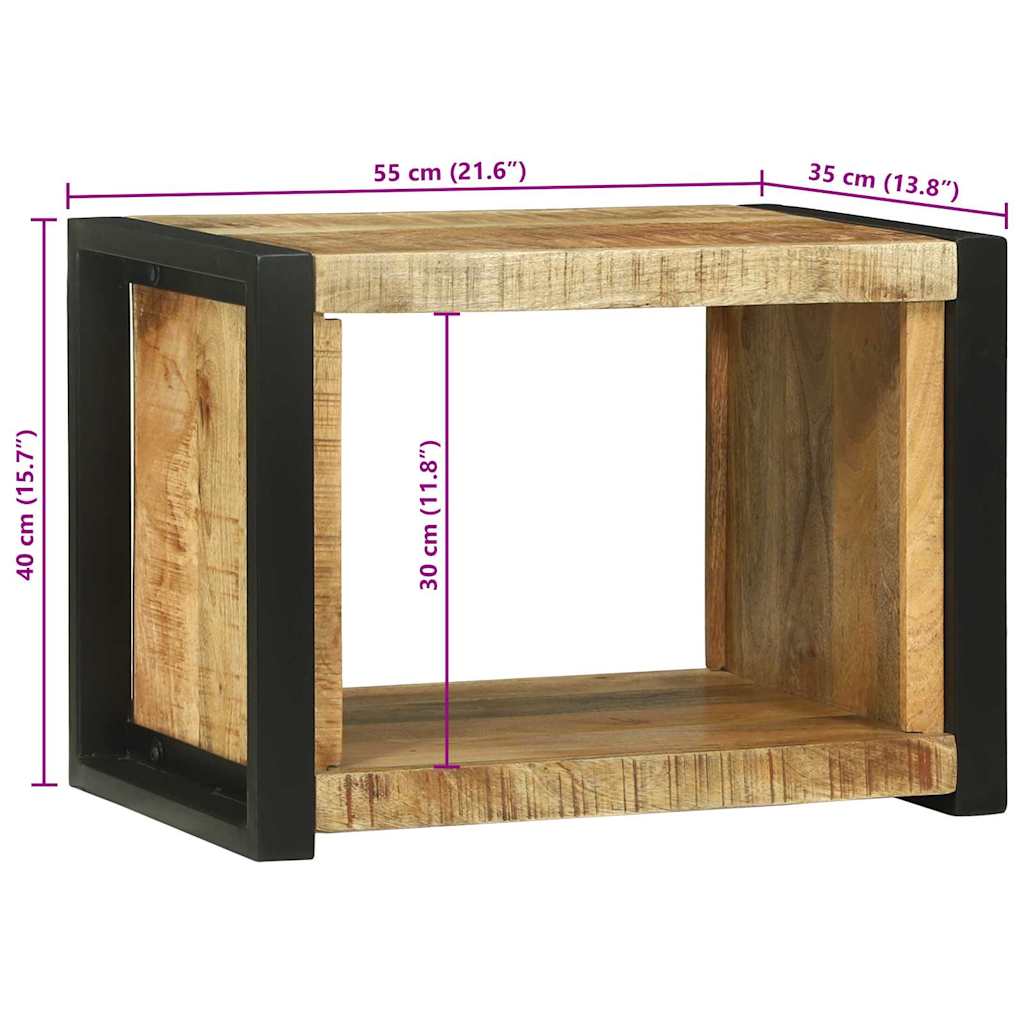 vidaXL Wandkubus met opslag Bruin 55 x 35 x 40 cm Massief Mango Hout