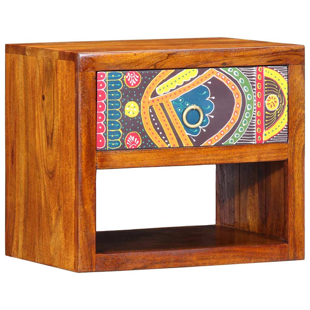 vidaXL Nachtkastje met lade Bruin 40 x 35 x 35 cm Massief Acacia Hout