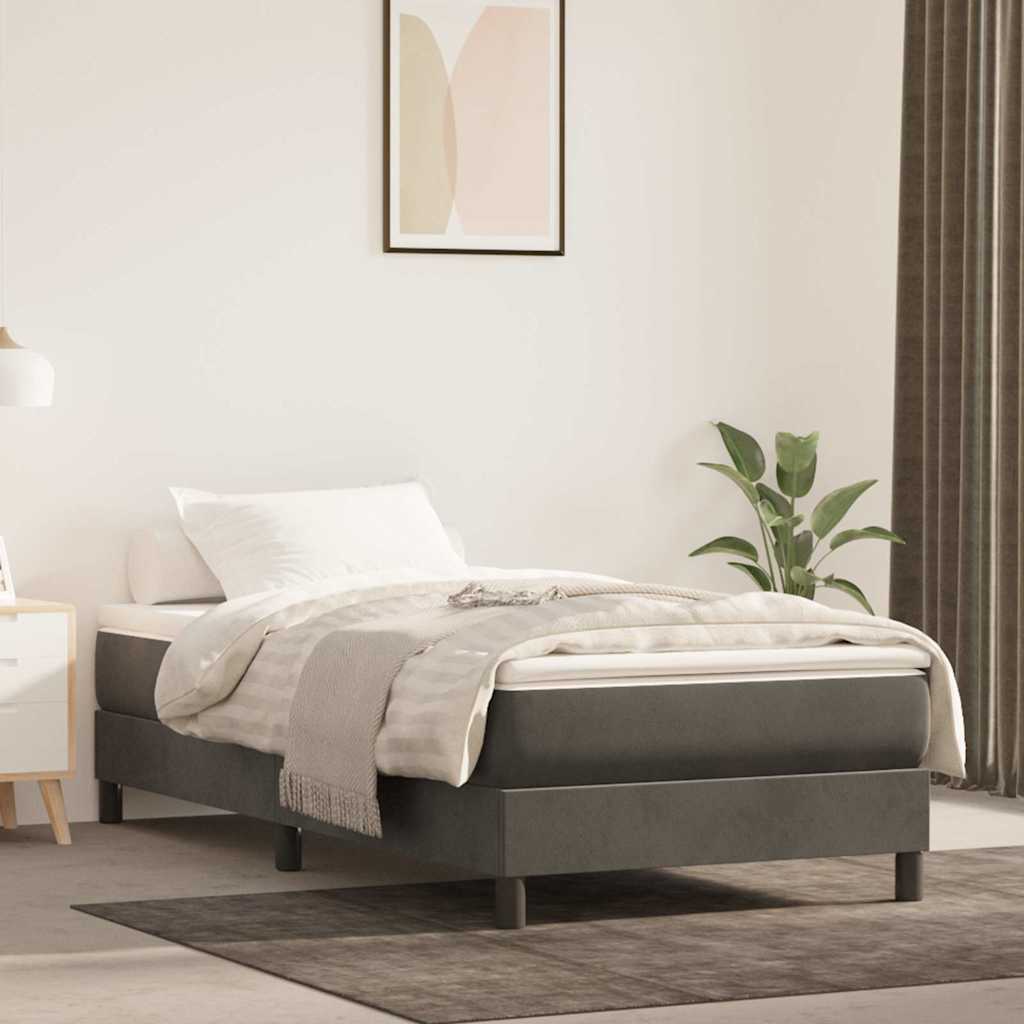 vidaXL Pocketveringmatras medium 80x200x20 cm fluweel lichtgrijs