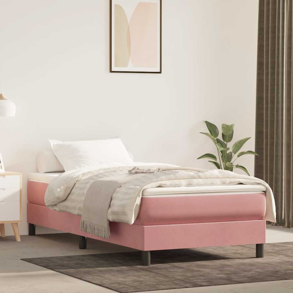 vidaXL Pocketveringmatras medium 80x200x20 cm fluweel lichtgrijs