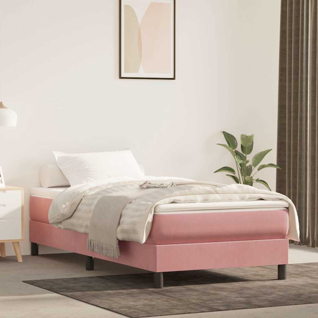 vidaXL Pocketveringmatras medium 80x200x20 cm fluweel lichtgrijs