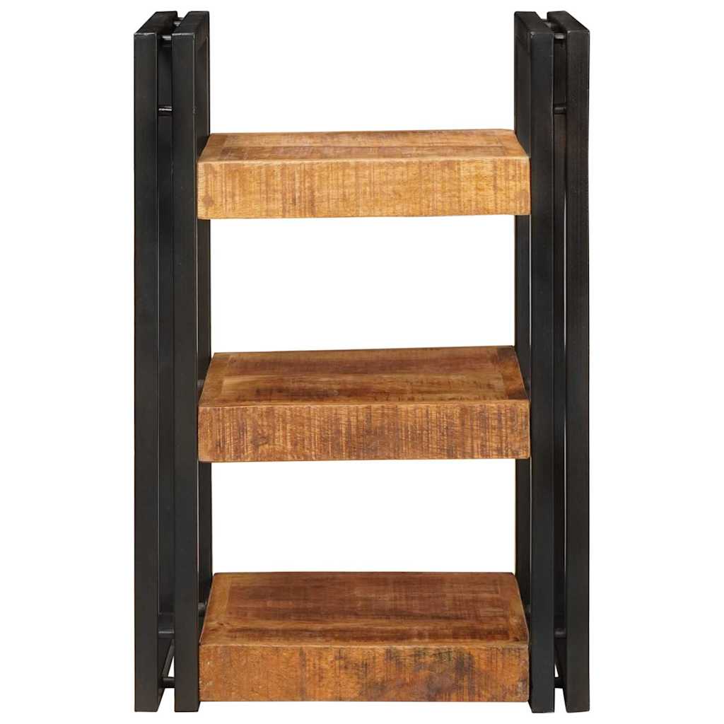 vidaXL Nachtkastje Bruin en Zwart 38 x 33 x 58 cm Massief Mango Hout