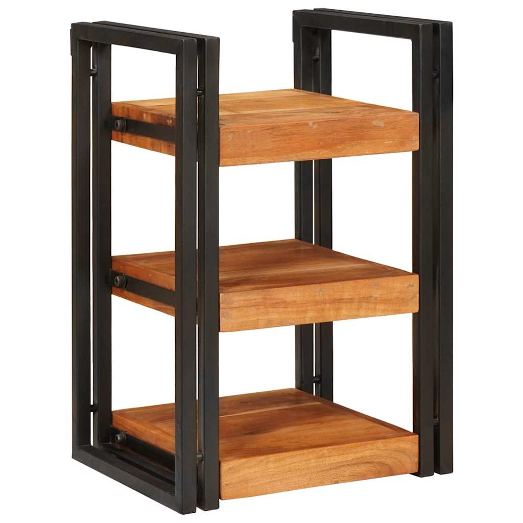 vidaXL Nachtkastje Bruin en Zwart 38 x 33 x 58 cm Massief Mango Hout