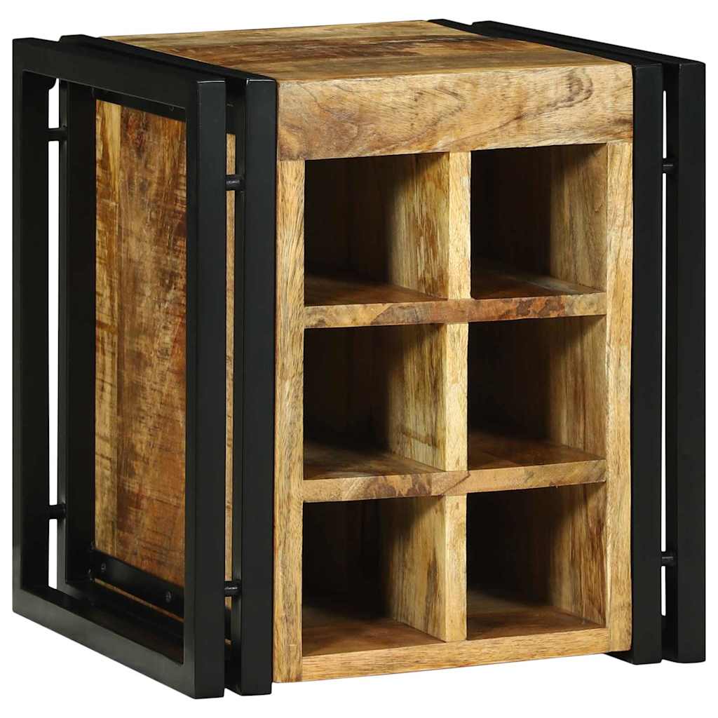 vidaXL Wine Rack Brown and Black 35x35x39 cm Solid Mango Wood