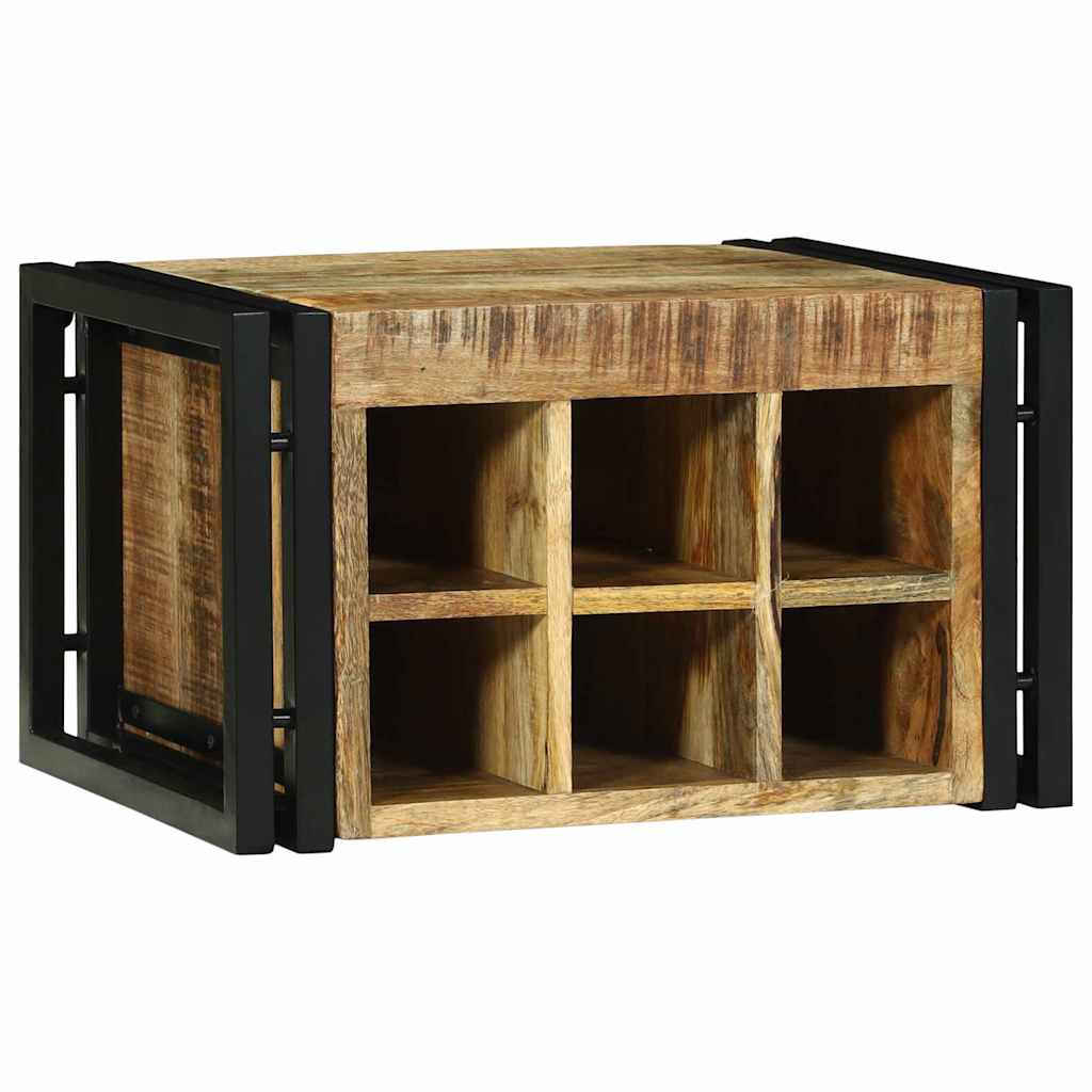 vidaXL Wine Rack Brown and Black 35x35x39 cm Solid Mango Wood