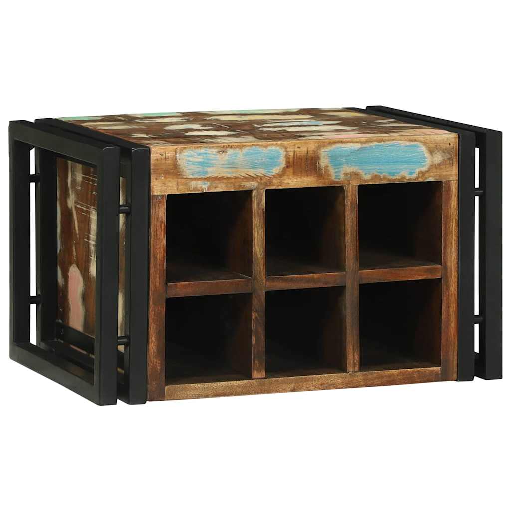 vidaXL Wine Rack Brown and Black 35x35x39 cm Solid Mango Wood
