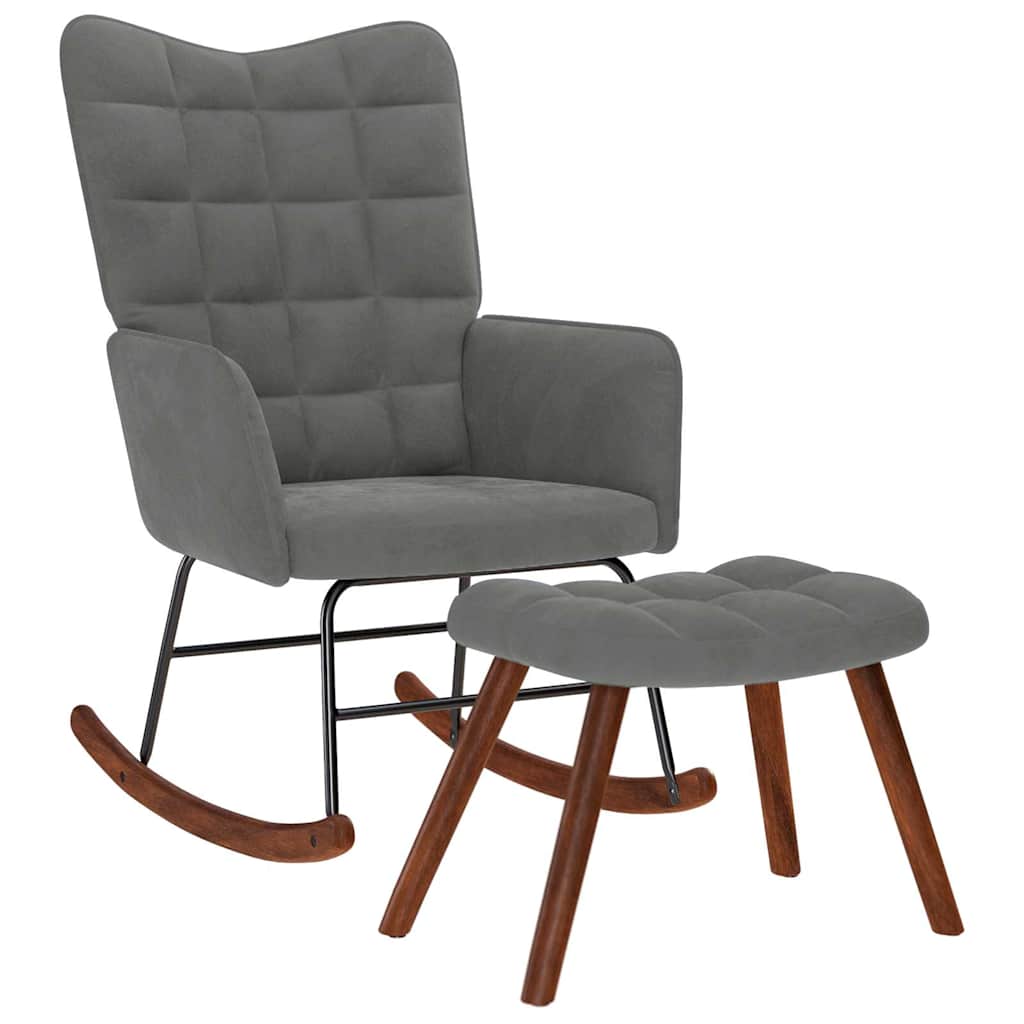 vidaXL Rocking Chair velvet light grey